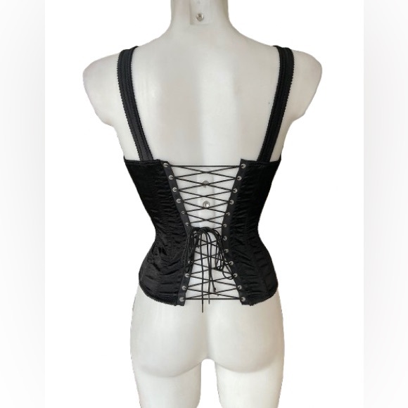 Victoria's Secret Other - Victoria’s Secret Black Satin Corset Top Small
